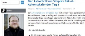 Adventskalender bei Astrodicticum Simplex