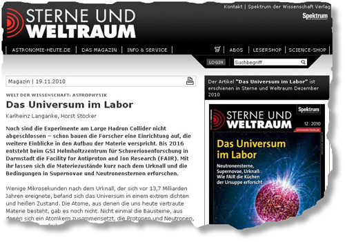 Sterne und Weltraum, Ausgabe 12/2010