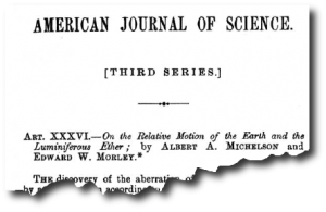 Die Veröffentlichung des Experiments von Albert Michelson und Edward Morely 1887