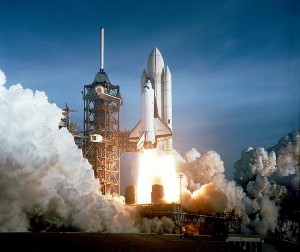 STS-1: Erststart des Space Shuttle Columbia (OV-102), 12. April 1981, Quelle: NASA