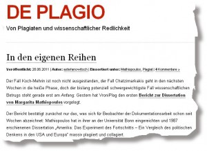 DE Plagio - Von Plagiaten und wissenschaftlicher Redlichkeit