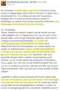 Straubingers Stellungnahme zum Tod von „Anna Gut“ auf facebook