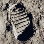 Armstrong: footprint on moon