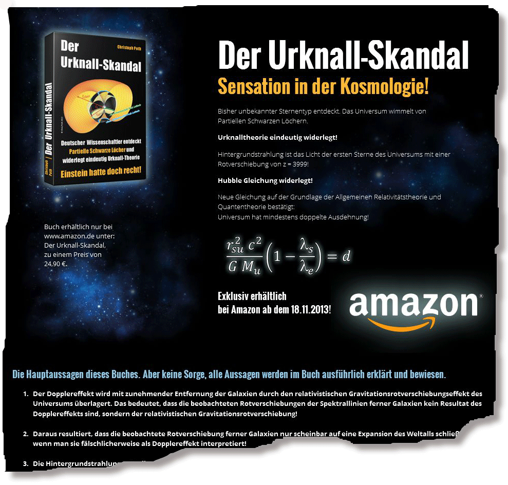 Christoph Poth: „Der Urknall-Skandal - Sensation in der Kosmologie!“