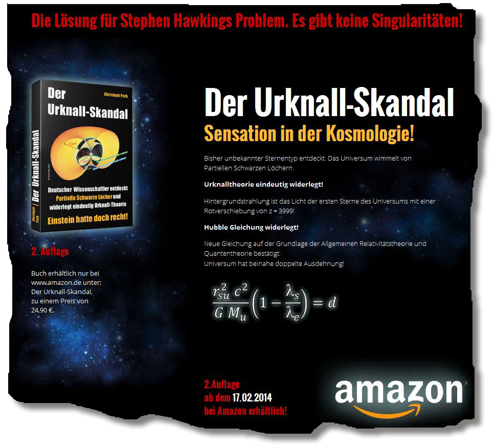 Christoph Poth: „Der Urknall-Skandal – Sensation in der Kosmologie!“